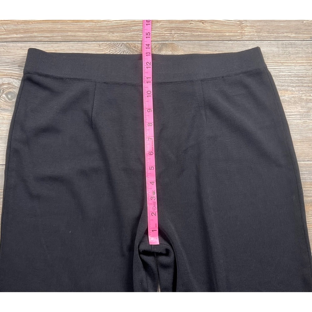 Misook Pants PL Womens Black Classic Knit Stretch Waist Taper Straight Ankle - Picture 5 of 10